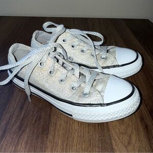 Converse Shimmery Silver and White Kids Size 11